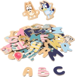 Bluey ξύλινη μαγνητική αλφαβήτα και εικόνες για παιδιά