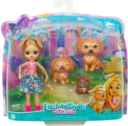 Κούκλα Enchantimals Gerika Golden Retriever με κουταβάκια και σκίουρο