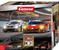 Πίστα αυτοκινητόδρομου Carrera Digital 124 Super Showdown 8 m με αυτοκίνητα Ferrari 296 GT3 και Audi R8 LMS GT3