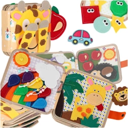 Τσόχινο αισθητηριακό βιβλίο δραστηριοτήτων καμηλοπάρδαλη 3D