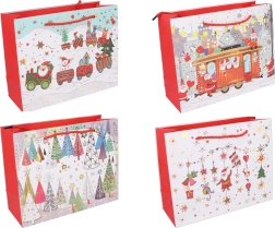 Τσάντα δώρου M 32 × 26 × 10 cm – χριστουγεννιάτικο μοτίβο