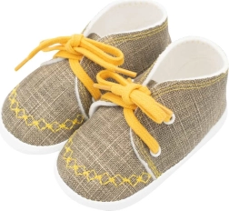 Βρεφικά παπουτσάκια τύπου sneakers NEW BABY jeans mustard 0–3 μηνών