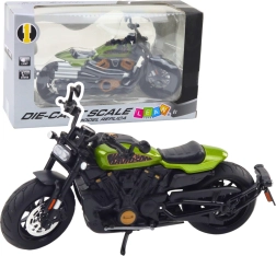 Μεταλλικό μοντέλο chopper 1:12 με φώτα και ήχους – μαύρο με πράσινα στοιχεία