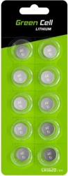 Λιθίου κουμπωτές μπαταρίες CR1620 3V 70 mAh – 10 τεμ. GREEN CELL