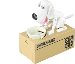 Διαδραστικός κουμπαράς σκύλος που «τρώει» κέρματα – λευκός