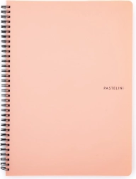 Μπλοκ σπιράλ A4 Pastelini σε βερίκοκο παστέλ χρώμα