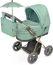 Πτυσσόμενο καρότσι για κούκλες με ομπρέλα και τσάντα Capriccio 60 cm