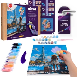 OKTO ζωγραφική και 3D μοντελοποίηση πίνακα Greetings from Paris 30×40 cm