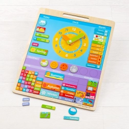 Αγγλικό μαγνητικό ημερολόγιο με ρολόι BIGJIGS TOYS