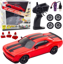 RC drift αυτοκίνητο 4WD με εναλλάξιμους τροχούς – κόκκινο