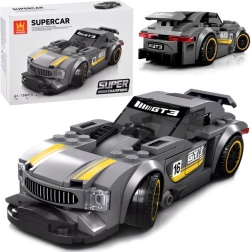 Τεχνικό κατασκευαστικό σετ σπορ αυτοκίνητο ασημί 174 κομμάτια με αυτοκόλλητα