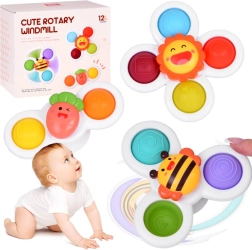 Αισθητηριακά παιχνίδια σπίνερ με βεντούζα – σετ 3 τεμ.