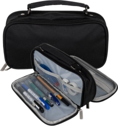 Αναδιπλούμενη σχολική κασετίνα δύο θαλάμων Maaleo – Μαύρο