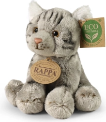 Λούτρινη γάτα γκρι καθιστή 14 cm eco-friendly