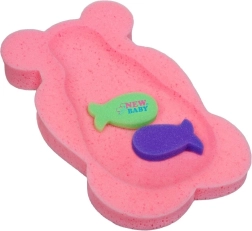 Ροζ αφρώδες μαξιλαράκι μπάνιου New Baby Basic αρκουδάκι