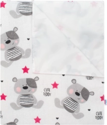 Αδιάβροχο φανελένιο υπόστρωμα New Baby Cute Teddy ροζ