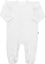 Παιδικό βαμβακερό ολόσωμο φορμάκι New Baby Practical λευκό για κορίτσια 80