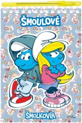 Σημειωματάριο Στρουμφάκια με στυλό, σπιράλ γραμμές και κενές σελίδες, 15 × 22 cm