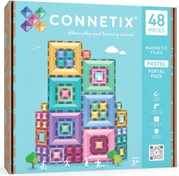 Connetix Pastel Portal Pack – δημιουργικά μαγνητικά τουβλάκια κατασκευών, 48 τεμάχια