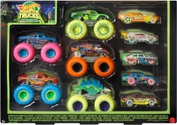 Σετ HOT WHEELS MONSTER TRUCKS 1:64 που φωσφορίζει στο σκοτάδι, 10 τεμ.