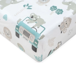 Βαμβακερό σεντόνι κούνιας NEW BABY Safari II 120 × 60 cm