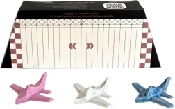 Toddleroad Hangár Marble – σετ 3 εργονομικών σιλικονούχων αεροπλάνων με λειτουργικό κουτί