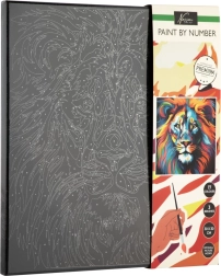 Ζωγραφική με αριθμούς σε μαύρο καμβά – λιοντάρι