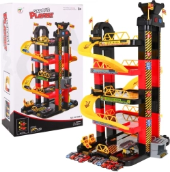 Πολυεπίπεδο γκαράζ στάθμευσης με κινητό ανελκυστήρα και 10 αγωνιστικά αυτοκινητάκια