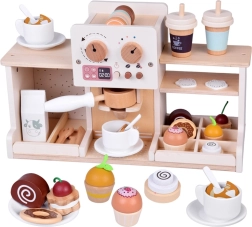 Ξύλινη καφετέρια – μηχανή καφέ barista με αξεσουάρ