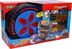 Φορητός σταθμός αγώνων με εφέ και 8 αυτοκίνητα