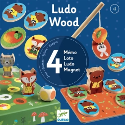 Djeco σετ 4 παιχνιδιών Ludo Wood
