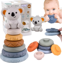 Woopie baby εκπαιδευτική πυραμίδα στοίβαξης κοάλα 2 σε 1 μασητικό