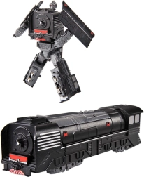 Μεταμορφούμενη ατμομηχανή ρομπότ – μαύρο μεταλλικό μίνι ρομπότ 10 εκ.