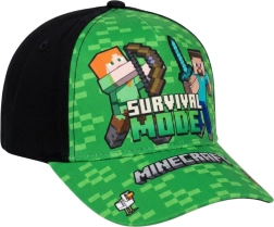 Παιδικό καπέλο Minecraft Survival Mode πράσινο-μαύρο