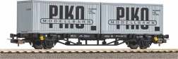 Piko βαγόνι-πλατφόρμα εμπορευματοκιβωτίων DR IV με 2× κοντέινερ 20' H0