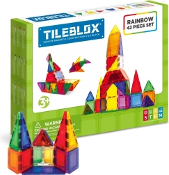 Μαγνητικό κατασκευαστικό σετ tileblox – ουράνιο τόξο, σετ 42 τεμ.
