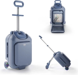 Kinderkraft Cabby παιδική βαλίτσα καμπίνας με κάθισμα 2σε1 blue