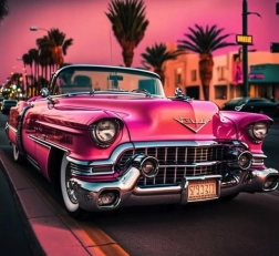 Διαμαντένια ζωγραφική Cadillac στο Λος Άντζελες 30 × 40 cm