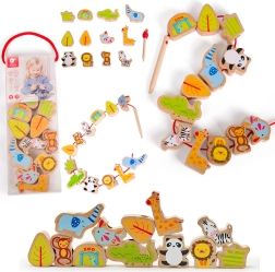 Ξύλινες χάντρες για πέρασμα zoo Classic World, 13 τεμ.