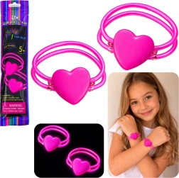 Διπλά φωτιζόμενα βραχιόλια καρδιά neon glow stick – σετ