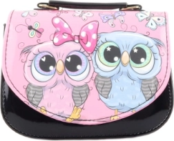 Παιδική τσάντα με κουκουβάγιες, μαύρη