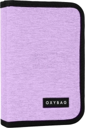 Σχολική κασετίνα Unicolor μωβ, μονή (με μία θήκη) με δύο πτερύγια