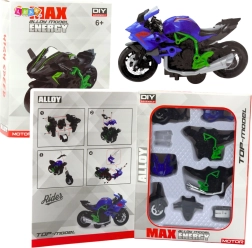 Μεταλλικό DIY μοντέλο μοτοσικλέτας 1:14 πράσινο‑μπλε