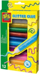 SES Creative γκλίτερ διακοσμητική κόλλα σε σωληνάριο, σετ 12 χρωμάτων