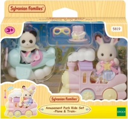 Sylvanian Families Λούνα Παρκ – αεροπλάνο και τρενάκι σετ παιχνιδιού