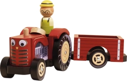 Le Toy Van ξύλινο τρακτέρ με ρυμουλκούμενο για παιδιά