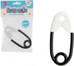 Παιδικό κουδουνίστρα σε σχήμα παραμάνας πλαστικό λευκό-μαύρο