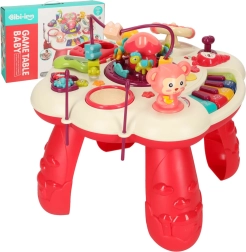Διαδραστικό εκπαιδευτικό τραπεζάκι με πιανάκι και τύμπανα ροζ Bibi-inn