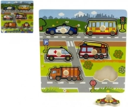 Ξύλινο παζλ με χερούλια Τα πρώτα μου αυτοκίνητα