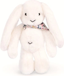 Doudou λούτρινο λευκό κουνελάκι με μαντήλι 35 cm